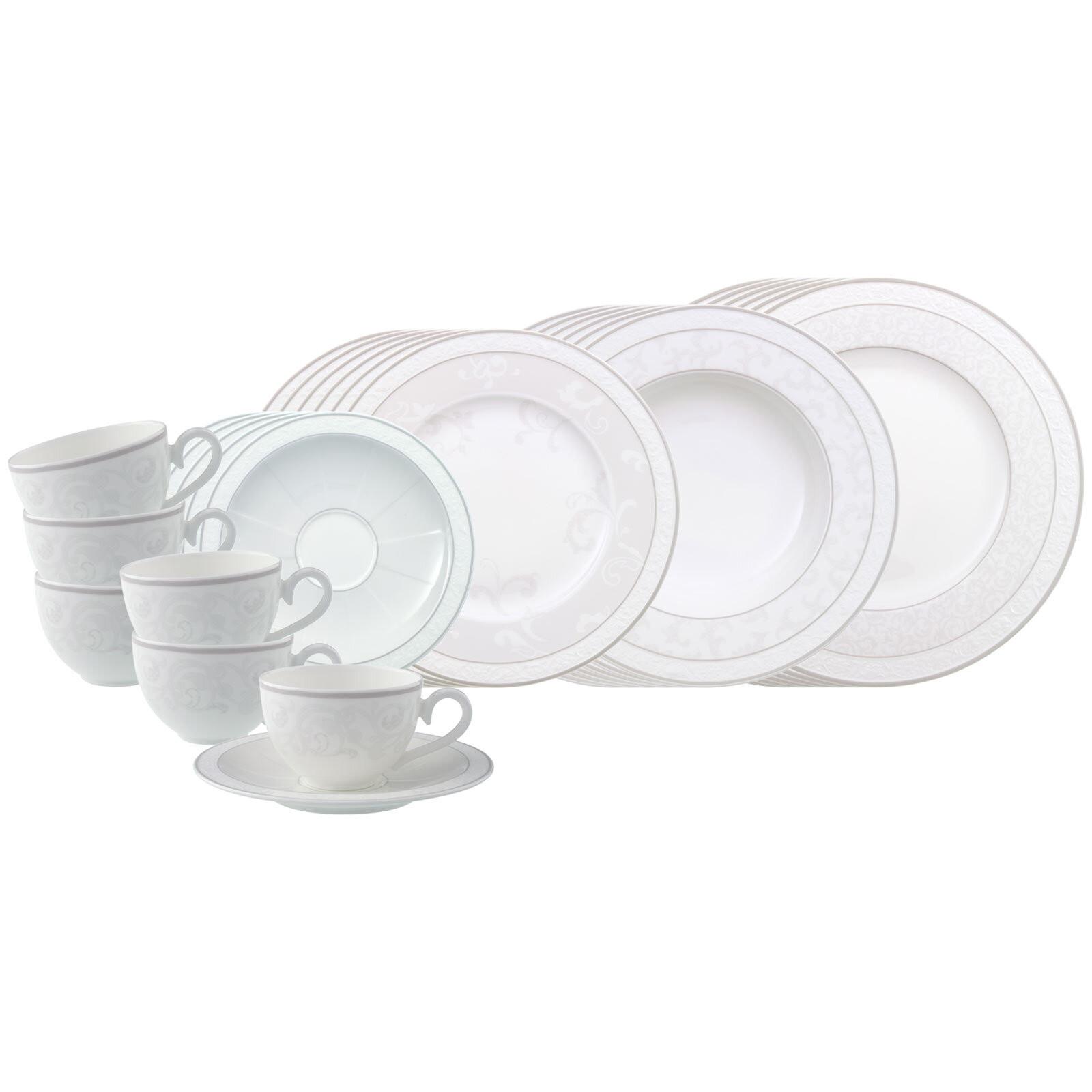 KOMBISERVICE Gray Pearl weiß 30-tlg. - Weiß, Keramik (2/2/2cm) - Villeroy & Boch