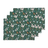 TISCHSET Weihnachtswald 4er-Set, grüne Platzsets Weihnachten 30/45 cm - Grün, Textil (30/45cm) - Homescapes
