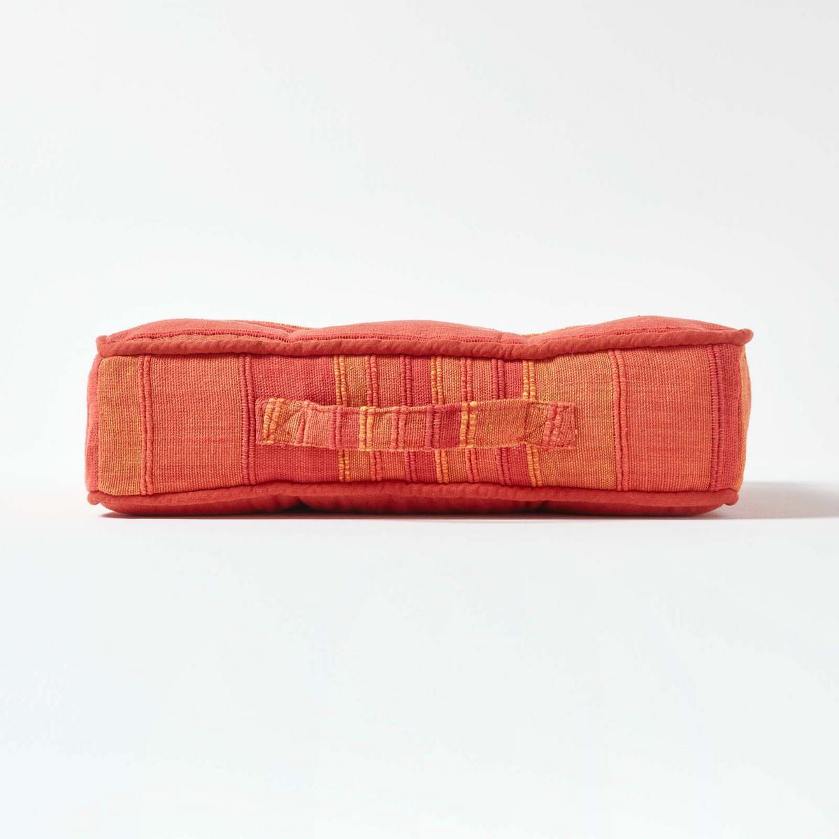 SITZKISSEN Morocco terracotta gestreift 40/40/8 cm - Terracotta, Textil (40/40/8cm) - Homescapes