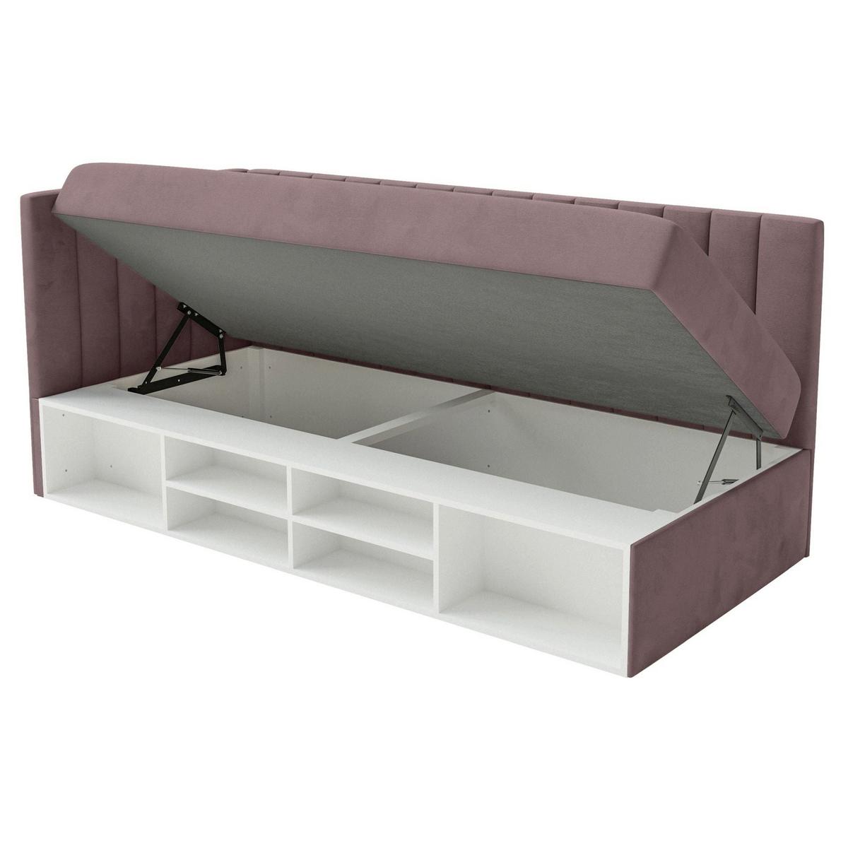 JUGENDBETT Ventrio Violett Easy-Clean-Samtbezug 90x200 cm - Lila, Kunststoff/Textil (90/200cm) - Selsey