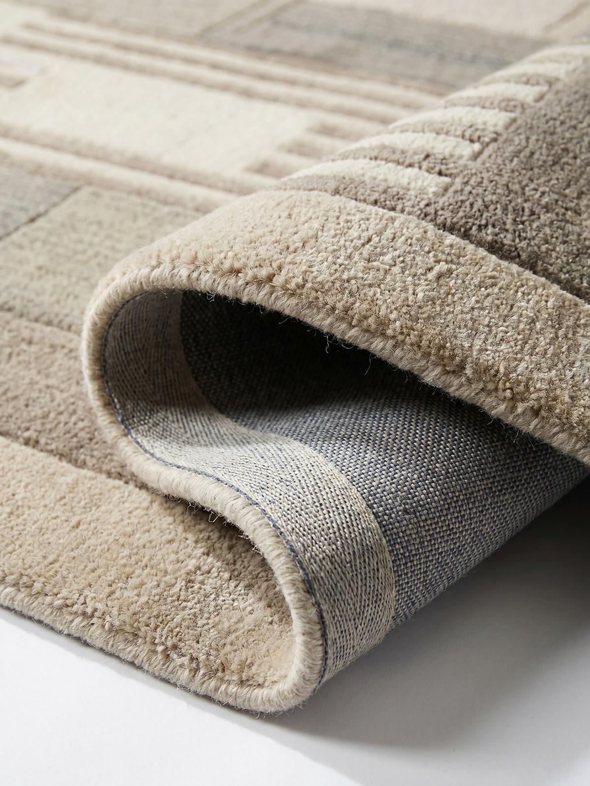 TEPPICH aus Wolle EDALE in Natur, geometrisch, 140 x 200 cm - Beige, Textil (140/200cm) - KADIMA DESIGN