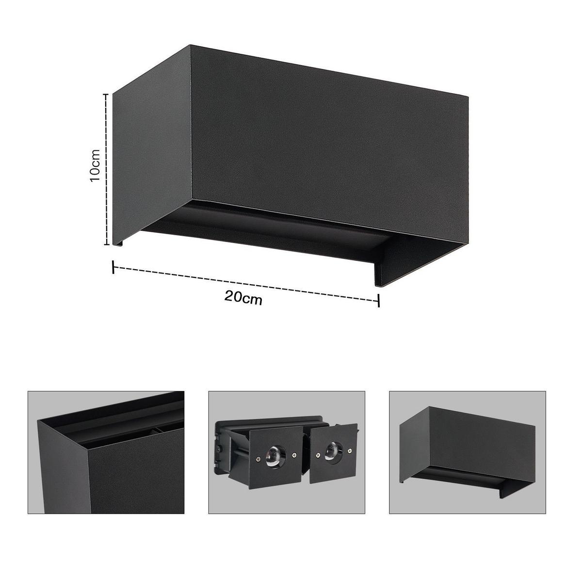 WANDLEUCHTE Inspiration - Schwarz, Metall (10/10/20cm) - Nettlife
