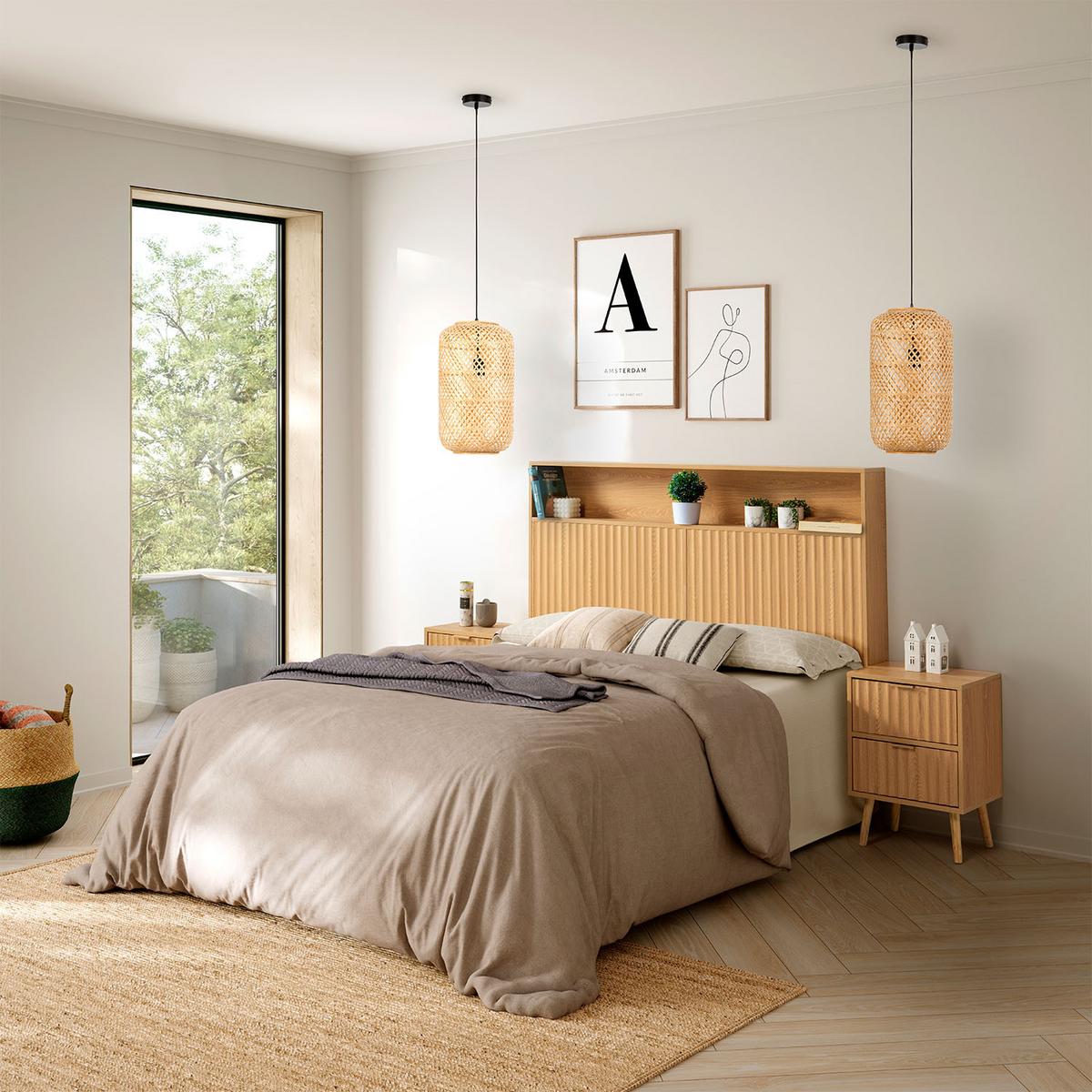KOPFTEIL Lluvia 165 cm Eichenfarbe - Honigeiche, Holzwerkstoff (15/165/165cm) - VS Venta-stock