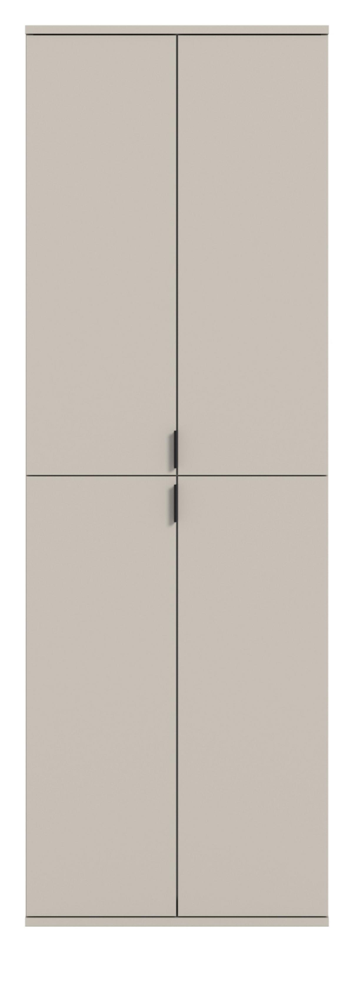 GARDEROBENSCHRANK Kaschmir 61 x 193 cm, Flurschrank mit 9 Fächern - Kaschmir/Schwarz, Holzwerkstoff/Metall (61/193/34cm) - Inn.Furn
