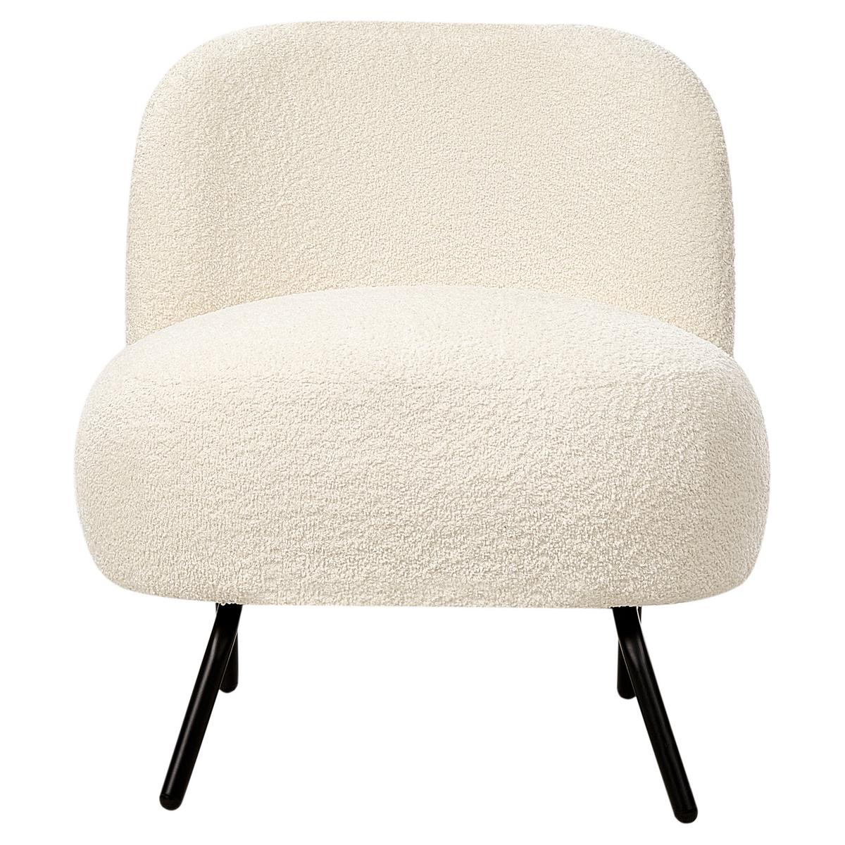 SESSEL Bouclé Cremeweiß Kumla - Weiß, Textil (62/67/70cm) - Beliani