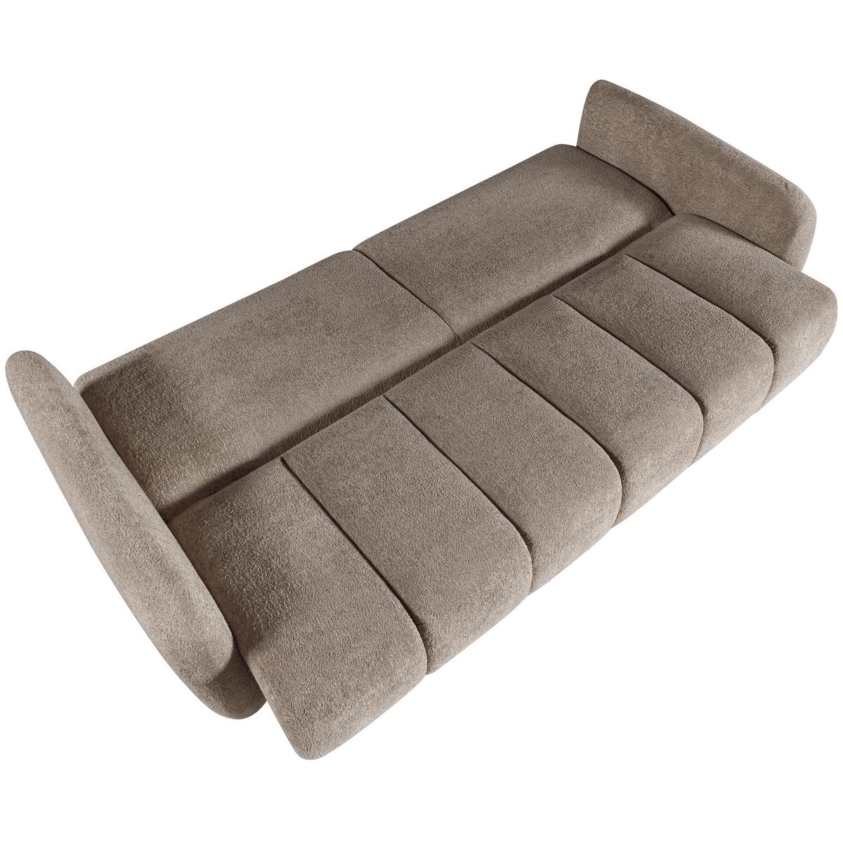 SCHLAFSOFA Carla 3-Sitzer mit Schlaffunktion, Braun - Braun, Textil (225/93/100cm) - Beautysofa