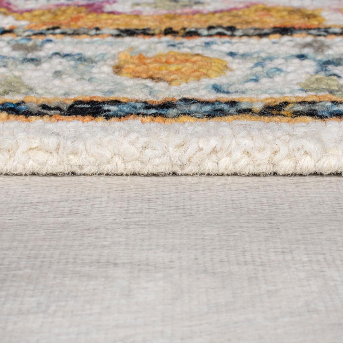 WOLLTEPPICH SOAR, klassisch-floral, Gelb-Grau, 120 x 170 cm - Gelb, Textil (120/170cm) - KADIMA DESIGN
