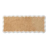 BADLÄUFER Wellenrand 40/100 cm, 100 % Baumwolle - Beige, Textil (40/100cm) - Homescapes