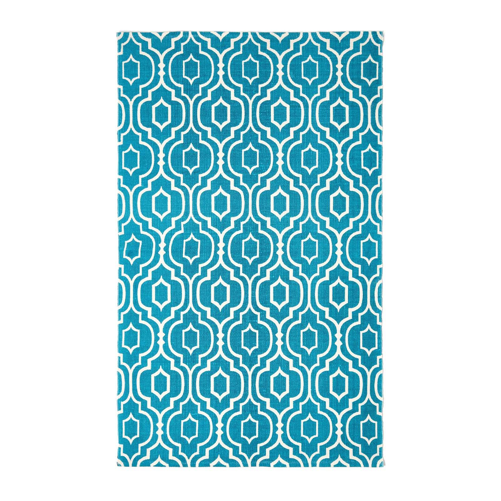 BAUMWOLLTEPPICH Riga geometrisch 160/230 cm - Blau, Textil (160/230cm) - Homescapes