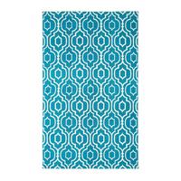 BAUMWOLLTEPPICH Riga geometrisch 90/150 cm - Blau, Textil (90/150cm) - Homescapes