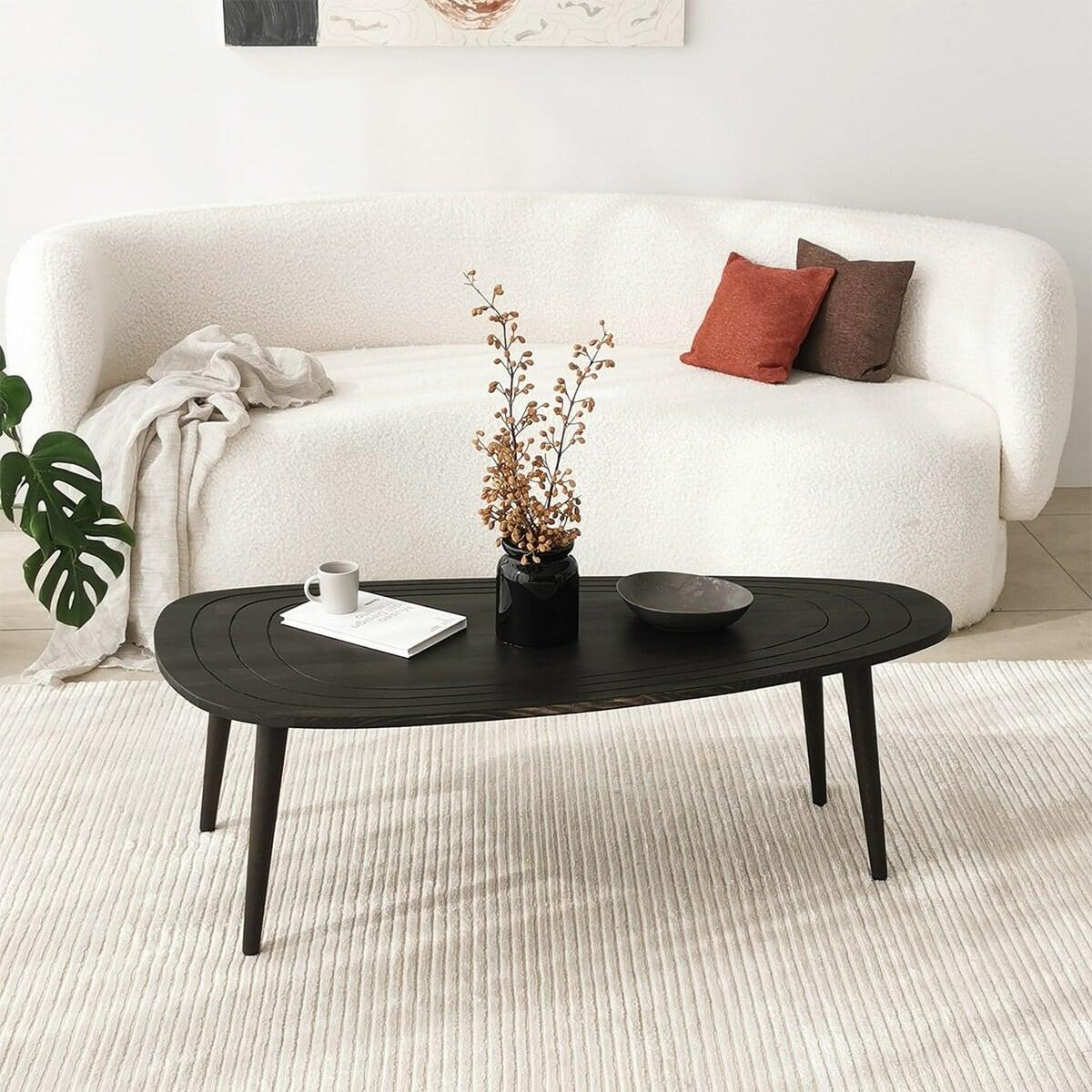 COUCHTISCH mit abgerundeten Kanten 115/50/38 cm - Anthrazit, Holzwerkstoff (136/50/38cm) - Calicosy