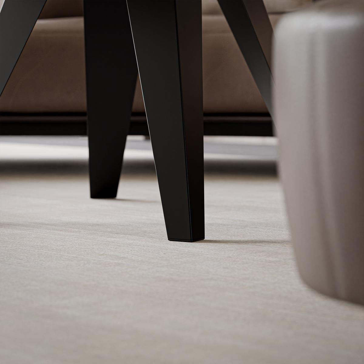 COUCHTISCH FERRO 75/50 cm runden, Schwarz / Grigia Pietra (Steingrau) - Schwarz/Grau, Metall (75/75/50cm) - Idohome