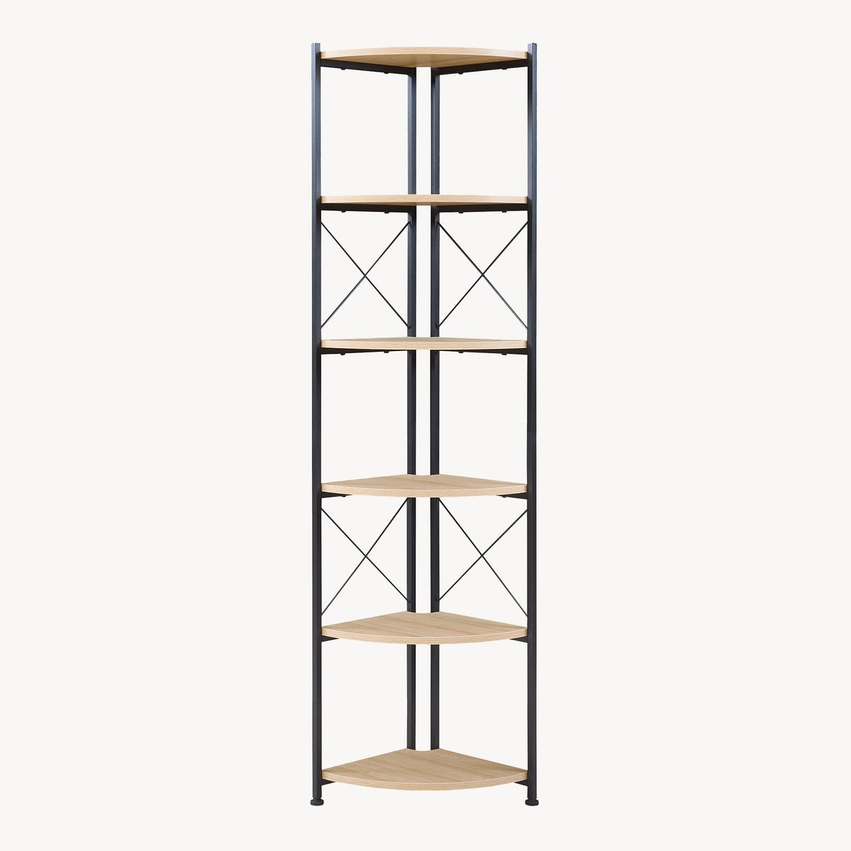 ECKREGAL Ulfborg - Schwarz/Braun, Holzwerkstoff/Metall (30/160/30cm) - [en.casa]