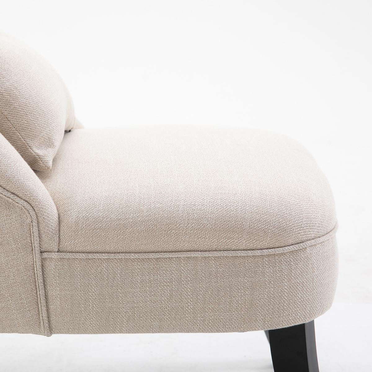 RELAXSESSEL, Sessel mit Rückenkissen, Loungesessel mit Leinenoptik - Weiß, Textil (69/77/52.5cm) - HOMCOM