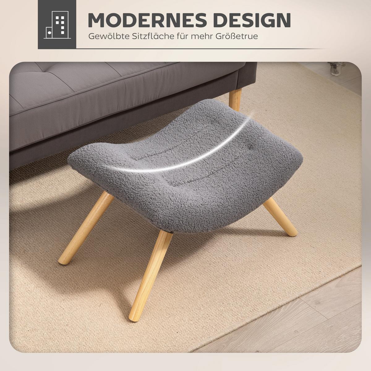 SITZHOCKER, Fußhocker, Polsterhocker, Fußstütze bis 120 kg belastbar Dunkelgrau - Dunkelgrau, Kunststoff (45/38/67cm) - HOMCOM