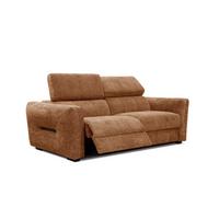 SOFA CALVERA 3-Sitzer mit 1 Relaxfunktion, dunkelorange - Dunkelorange/Schwarz, Holzwerkstoff/Textil (204/79/106cm) - Wozimo