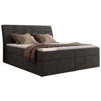 BOXBETT DAGOS 120/200 - Dunkelgrau Velvet - H3 - Topper Visco - Dunkelgrau, Textil (120/200cm) - MKS