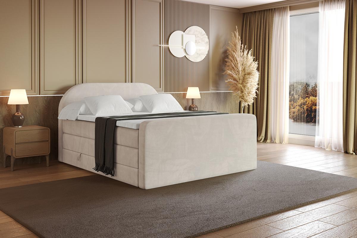 BOXSPRINGBETT mit Matratze und Lattenrost - NOX-Z KING-200x200 - Beige Casablanca - Beige, Holzwerkstoff (200/200cm) - ALTDECOR