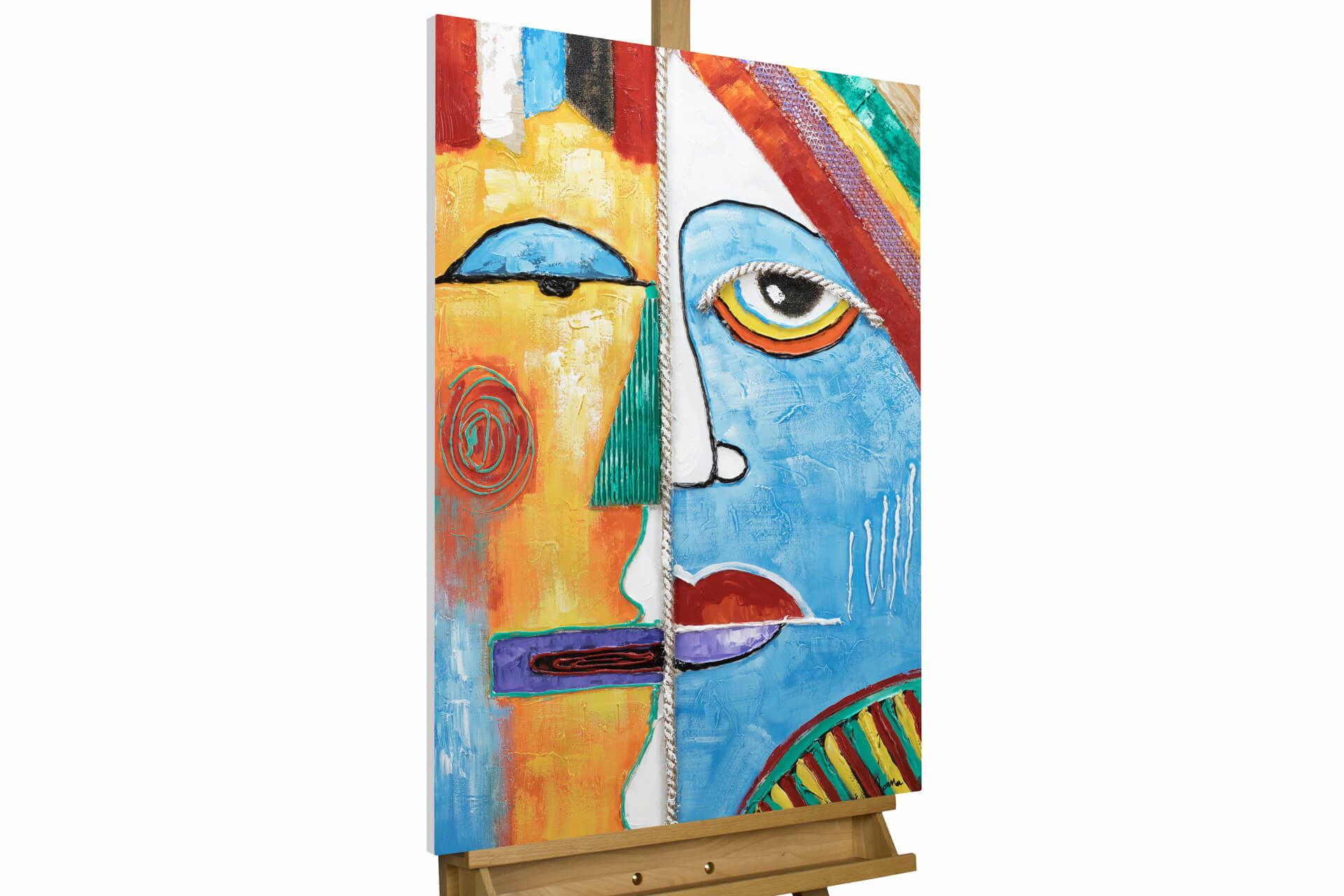 ACRYLBILD HANDGEMALT 60/90 cm - Multicolor, Holz/Textil (60/90cm) - KUNSTLOFT
