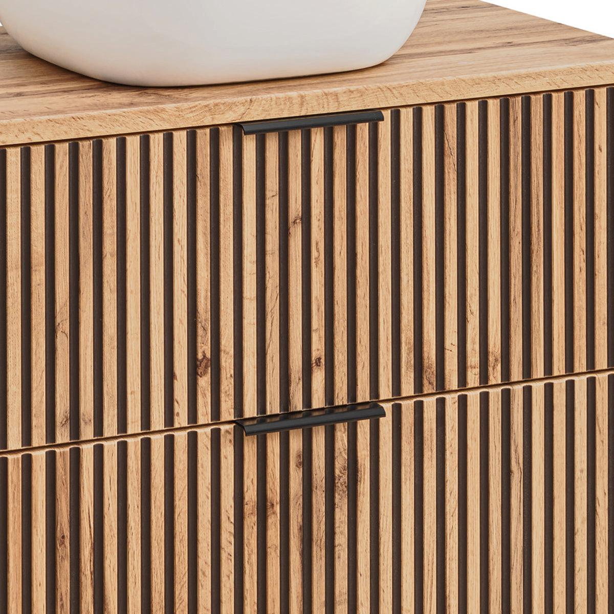 WASCHTISCH 100.6cm Gaia Holz in Eichenoptik und Schwarz - Schwarz, Holzwerkstoff (100.6/59/46cm) - Petits-meubles