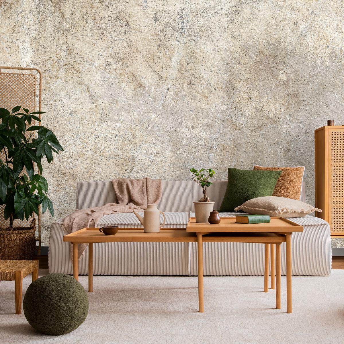 FOTOTAPETE für Wohnzimmer Beton Muster 300x210 - Beige/Braun, Papier (300/210cm) - Muralo