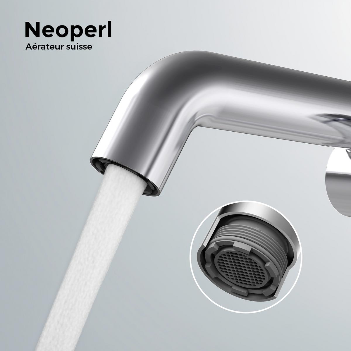 WASCHTISCHARMATUR Ventilkernzertifizierung Chrom 15cm - Chromfarben, Metall (20/7.6/22.2cm) - EMKE