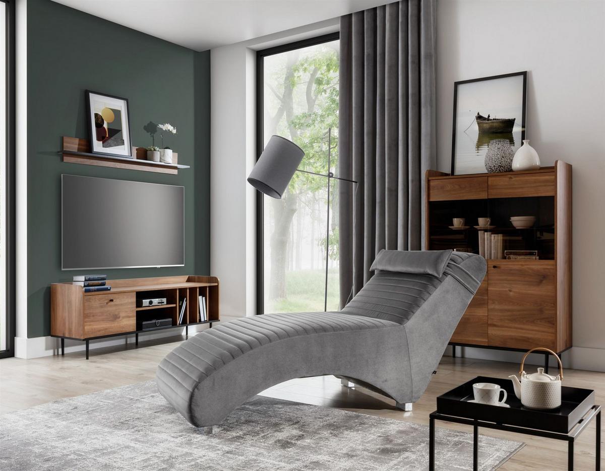 RELAXLIEGE Abramo In Kronos - Dunkelgrau, Holzwerkstoff/Textil (73/80/170cm) - Fun Möbel