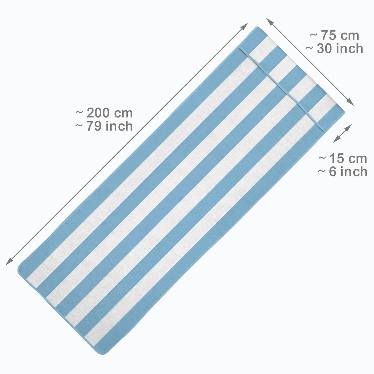 HANDTUCH Cassis 200x75cm Blau/Weiß gestreift - Blau, Textil (75/200cm) - Beautissu 