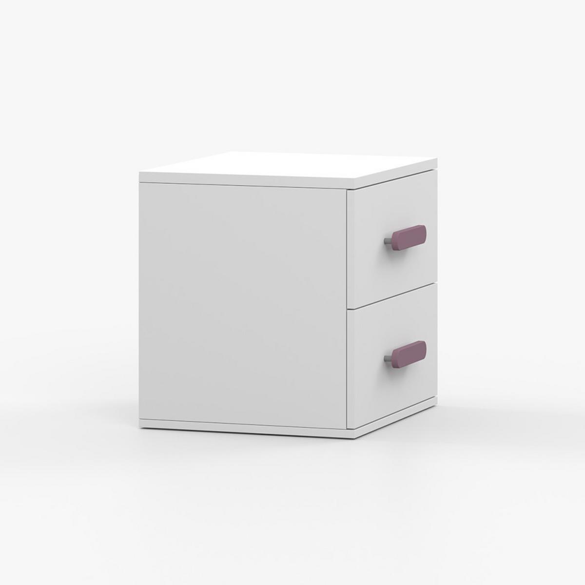 NACHTTISCH Jonas JONAS I 22, 55/51/44, 2 Schubladen, weiß - Weiß, Holzwerkstoff (55/44/51cm) - imoebel24