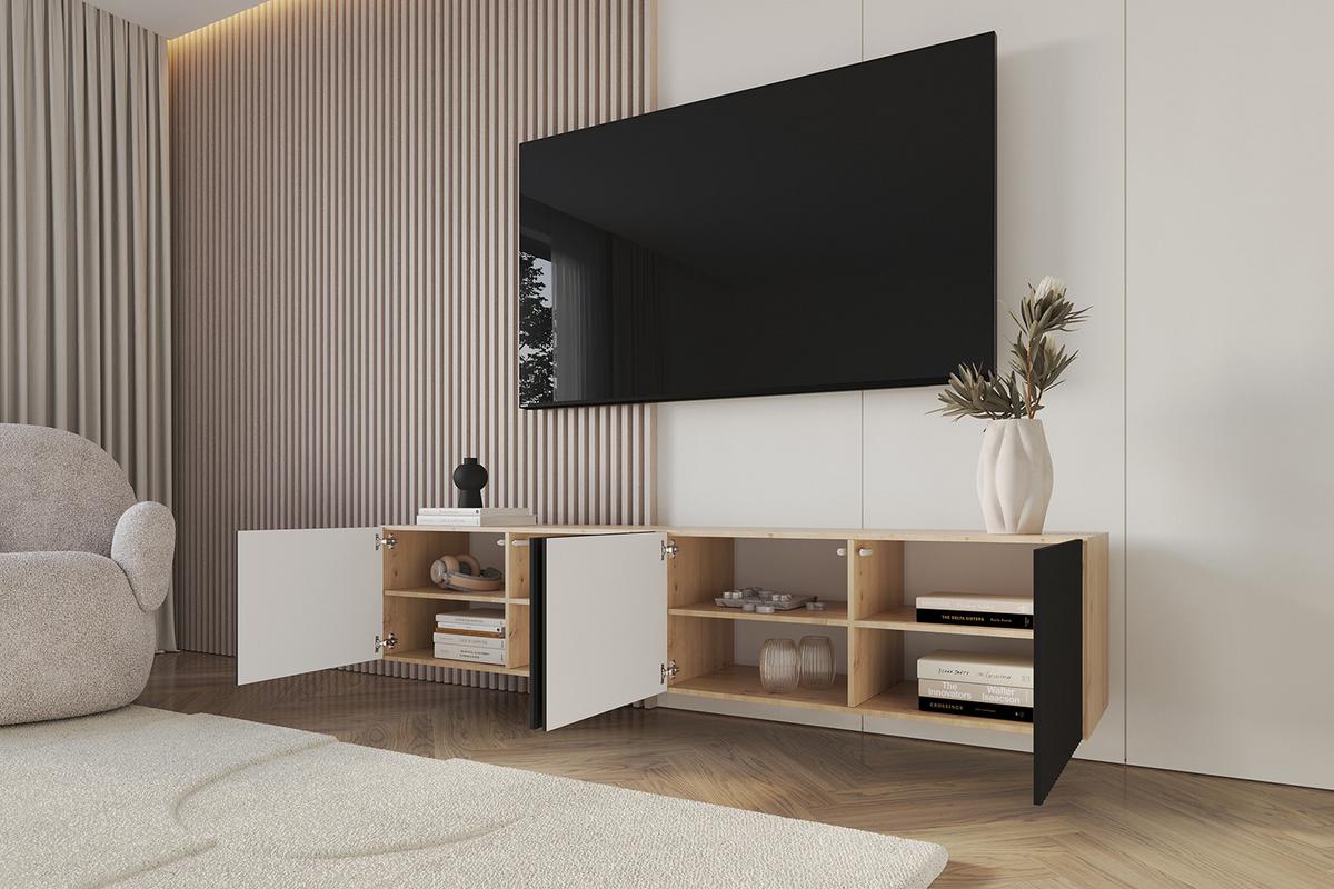 LOWBOARD NOA-2-W 2x100x40x40 cm - Artisan / Schwarz - Schwarz, Holzwerkstoff (200/40/40cm) - ALTDECOR