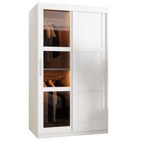 SCHWEBETÜRENSCHRANK 200/100/62 2-türig - Silberfarben/Weiß, Holz/Kunststoff (100/200/62cm) - Abiks Möbel