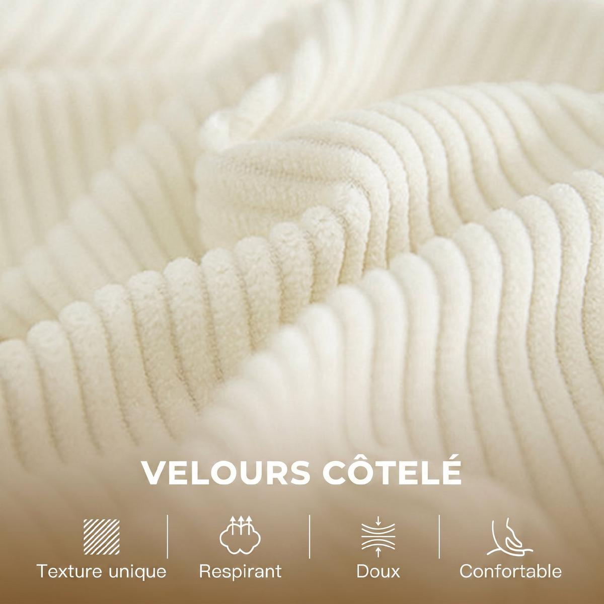 SOFA Nythiv 134/74/84cm - Creme, Textil (74/84/134cm) - ZMH