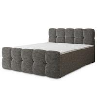BOXBETT BRUME 180x200 cm mit Matratze und Topper, H2+H3 - Grau - Grau, Holz (180/200cm) - MASSENO