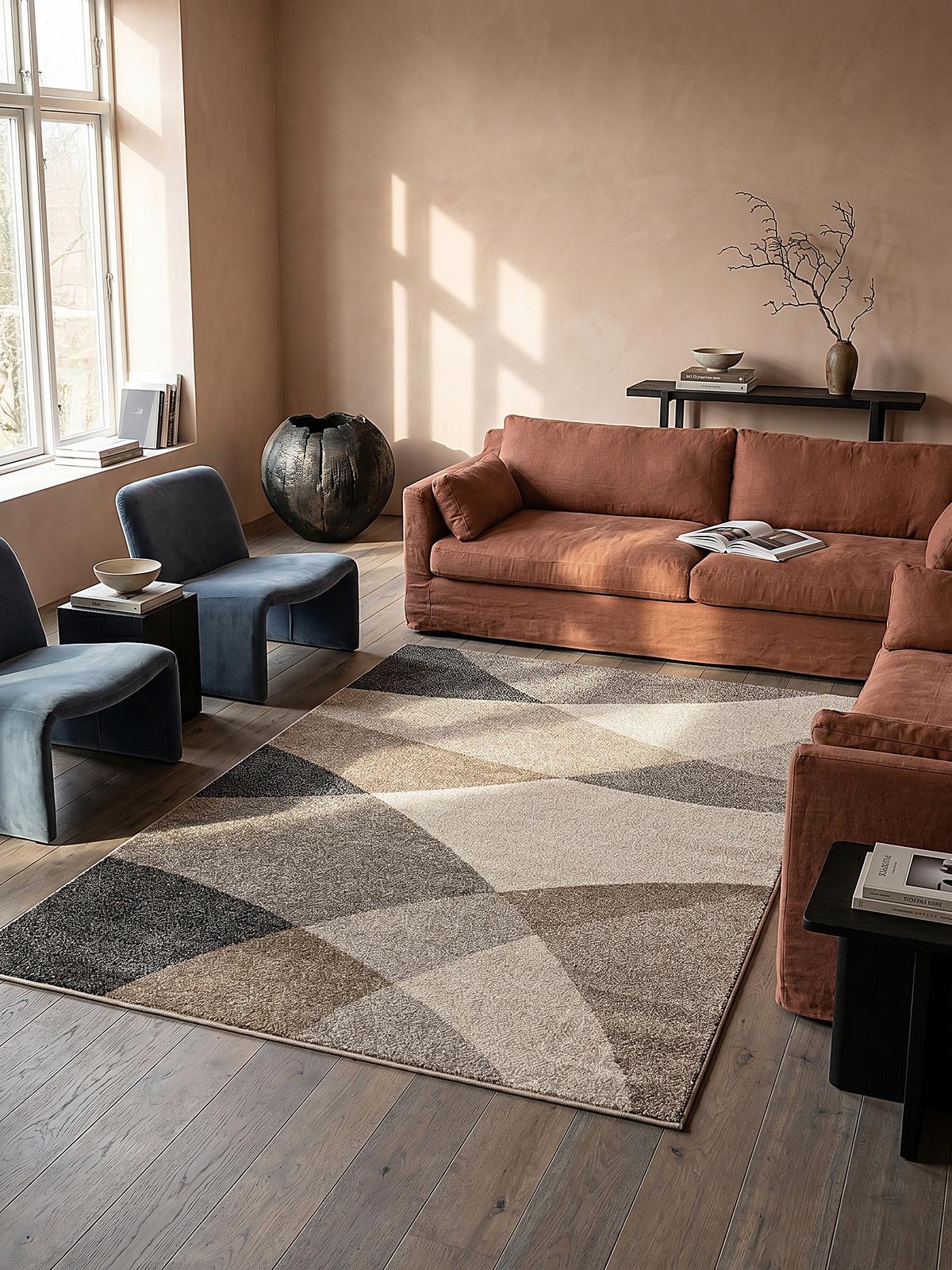 TEPPICH Niederflor Abstrakt THUR Polypropylen Grau 80 x 140 cm - Beige, Textil (140/200cm) - KADIMA DESIGN