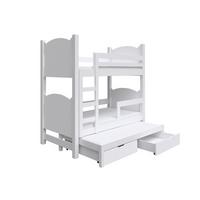ETAGENBETT LEONE mit Bettkasten 80x180 cm Weiß - Weiß, Holz (80/180cm) - MASSENO