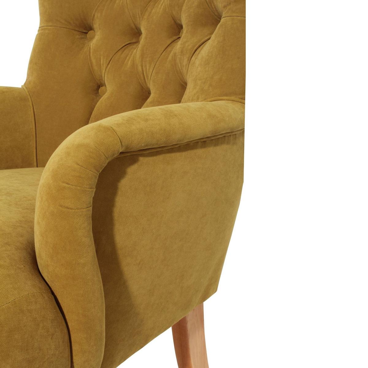 SESSEL Kaiya Bezug Veloursstoff Buche natur / mais - Gelb, Kunststoff (71/97/82cm) - 58aufmkessel