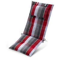 HOCHLEHNERAUFLAGEN Highlux HL 120x52x7cm Grau-Rot-Hellblau-Kariert - Multicolor, Textil (52/7/120cm) - Beautissu 
