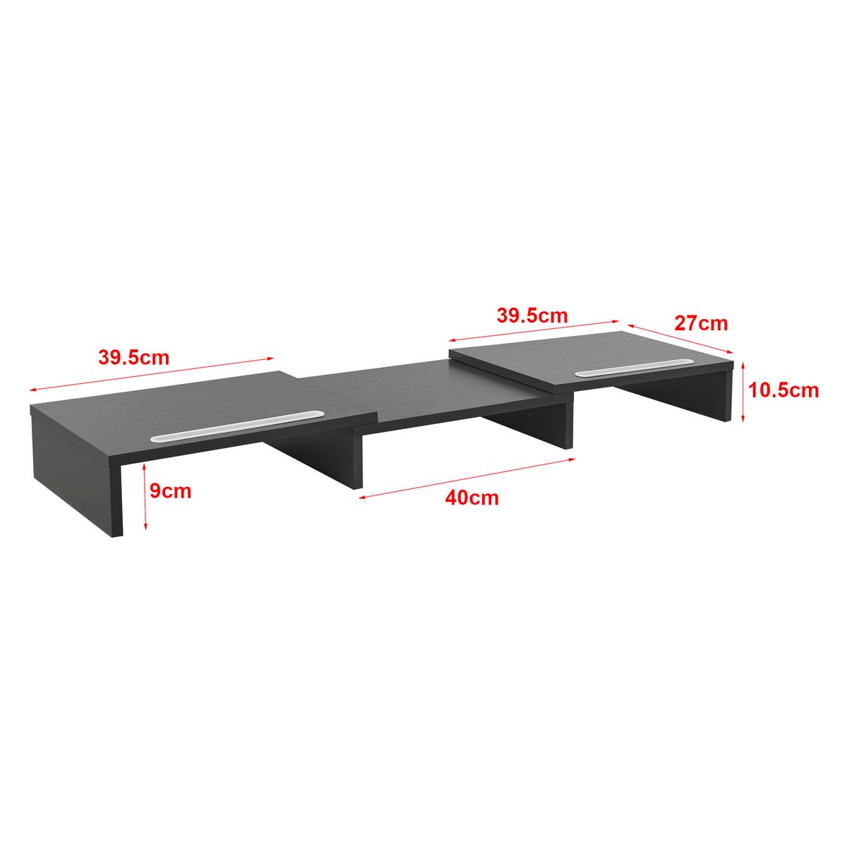 MONITORSTÄNDER Vilppula - Dunkelgrau, Holzwerkstoff (27/79/10.5cm) - [en.casa]