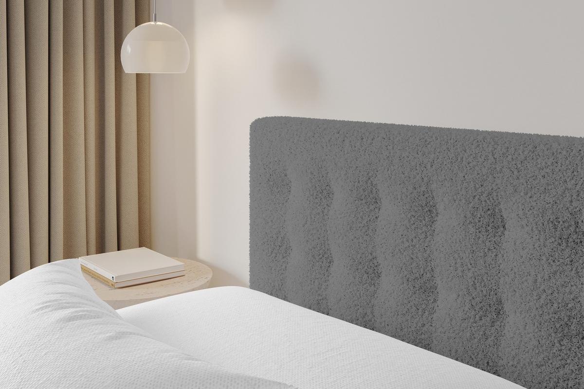 POLSTERBETT mit Bettkasten und Lattenrost, Boxbett ohne Matratze - PARI 140x200 Grau - Schieferfarben, Holzwerkstoff/Textil (140/200cm) - ALTDECOR