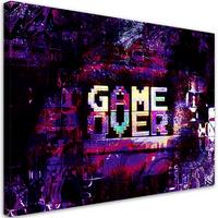 WANDBILD abstraktes spiel über inschrift - Lila, Textil (60/40cm) - Feeby