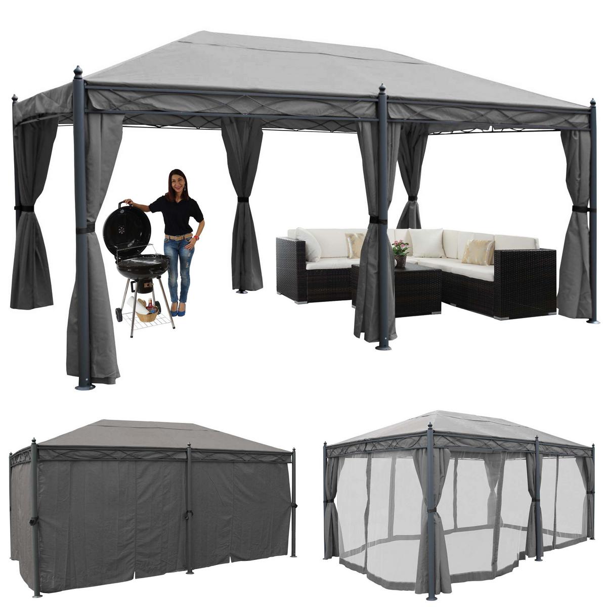 PERGOLA CALPE Grau - Grau, Metall (298/276/500cm) - MCW