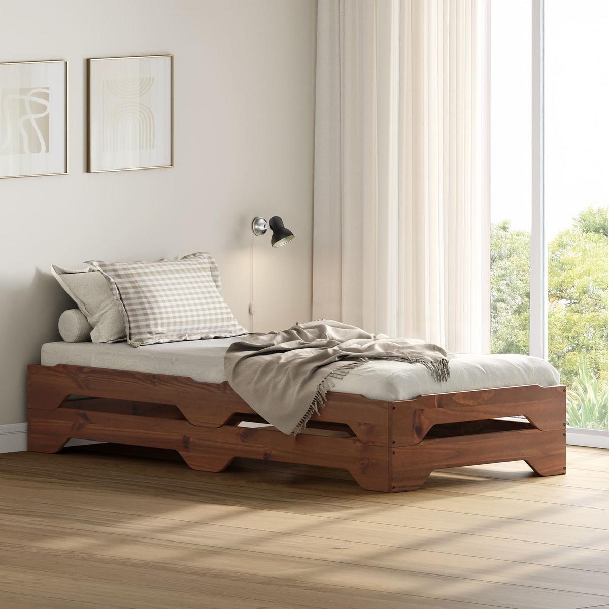 STAPELBETT RONNY 90x200 cm Kastanie - Kastanienfarben, Holz (90/200cm) - IDIMEX