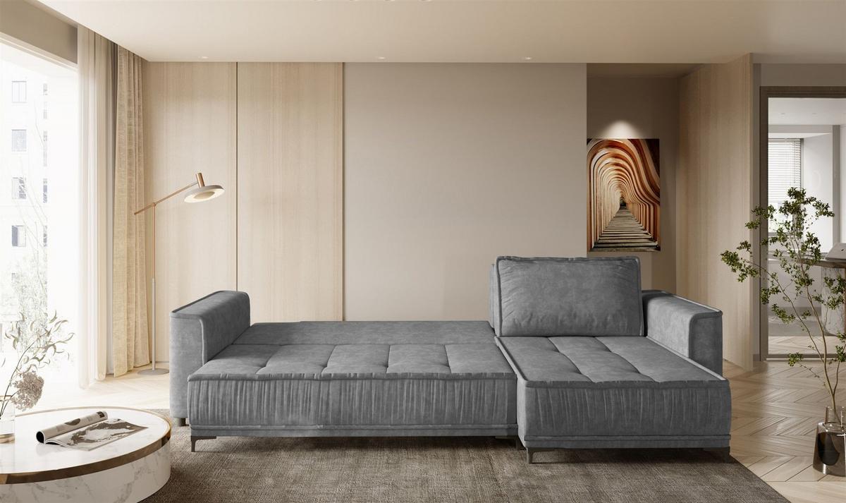 ECKSOFA Juna Mit Schlaffunktion - Grün, Holzwerkstoff/Textil (240/140cm) - Fun Möbel