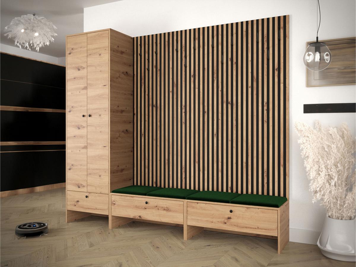 GARDEROBE Balma VI - Grün, Holzwerkstoff (230/206/44cm) - MIRJAN24