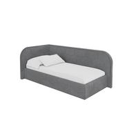 EINZELLBETT Jugendbett mit Bettkasten und Matratze H3/H4, Rechts - JAXY 80x200 Dunkelgrau - Schieferfarben, Holzwerkstoff/Textil (80/200cm) - ALTDECOR