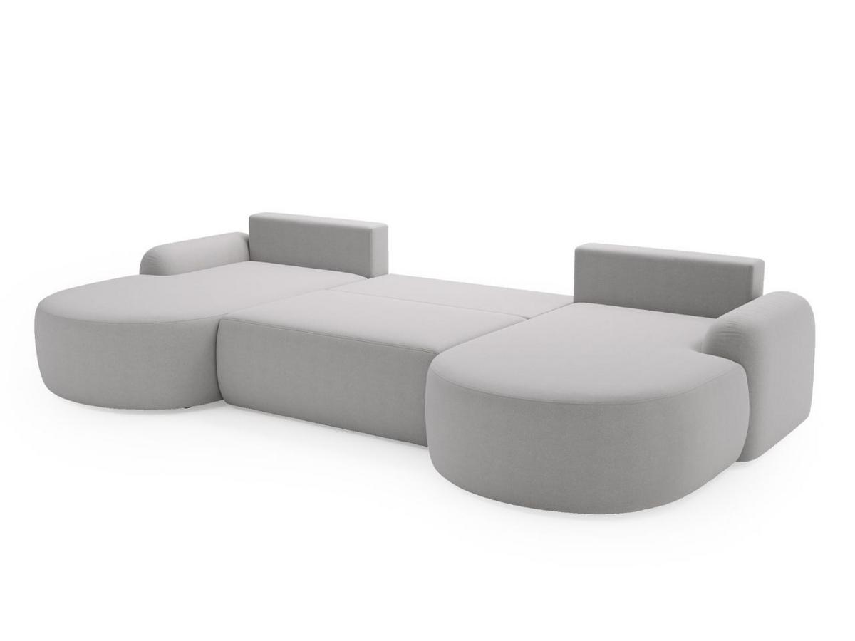 ECKSOFA Aurio U Bouclé-Stoff Grau - Schwarz/Grau, Kunststoff/Textil (347/177cm) - Graingold