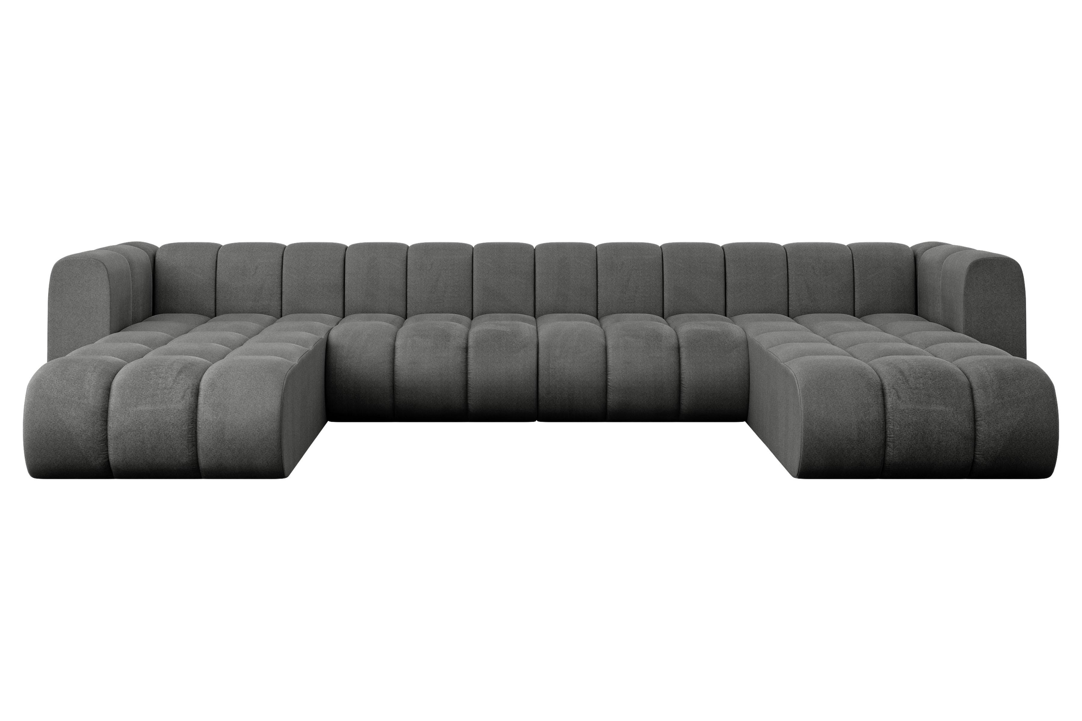 WOHNLANDSCHAFT modulares Sofa Joren-U2 - 410x177x70 cm Dunkelgrau - Dunkelgrau, Holzwerkstoff/Textil (410/70/177cm) - ALTDECOR