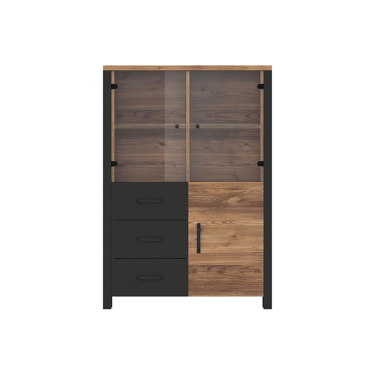 GESCHIRRSCHRANK Lyam Holz und Schwarz - Schwarz, Holzwerkstoff (101/146/43cm) - Petits-meubles