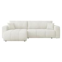 ECKSOFA Furyn Maxi Boucle - Creme/Schwarz, Holzwerkstoff/Kunststoff (274/145cm) - MIRJAN24