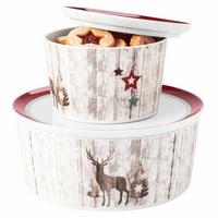 GEBÄCKDOSEN Life Christmas weiß-braun ø 14 / 21 cm 2er Set - Weiß/Braun, Keramik (2/2/2cm) - Seltmann Weiden